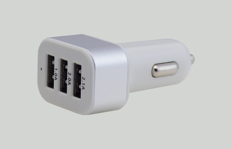 Cargador multi del puerto USB Smartphone del coche del metal del adaptador cuadrado del cargador
