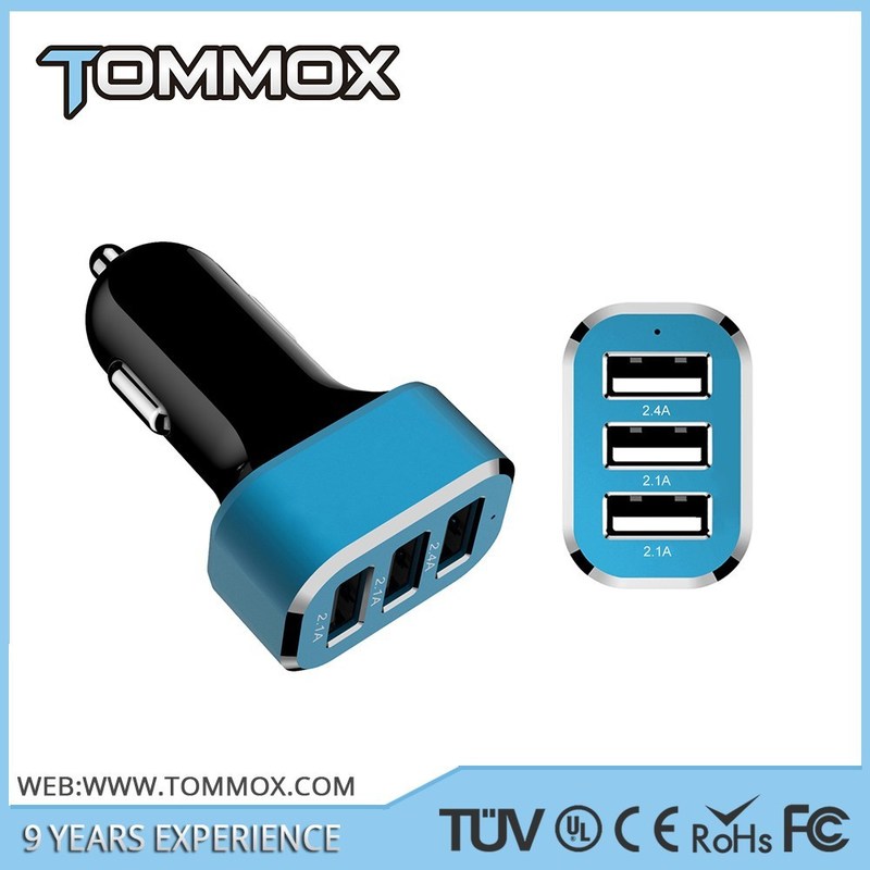 El plástico 5V 3.1A 5V 4.2A del ABS de Tommox se dobla cargador del coche para los teléfonos móviles