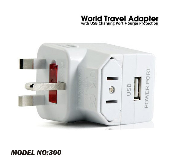 Адаптер USB для путешествия DH-300, жилье материала огнезащитного PC (огнем рейтинг UL94-V0)