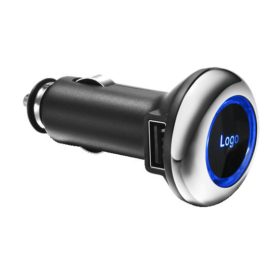 Заряжатель автомобиля USB DC 5V 3100mA двойной миниый с светлым логосом для поручая таблетки и цифровой фотокамера