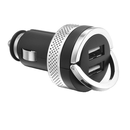 3100 заряжателей автомобиля Usb черноты гнезда USB двойника Ma миниых с Chromed кольцом тяги для Ipad и Iphone - CA5531