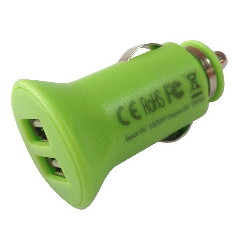 Mini doppia porta portatile verde chiaro dei caricatori dell'automobile di USB per Smartphone con il FCC