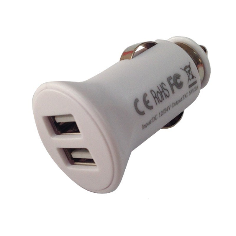 Portable blanco de los mini USB cargadores del coche del puerto dual para Smartphone con la FCC