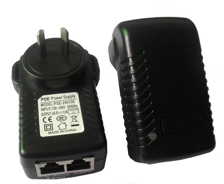 48V 1A 48W 220V AC Poe de Machtsadapter RJ45, Muur zet Poe Voeding op