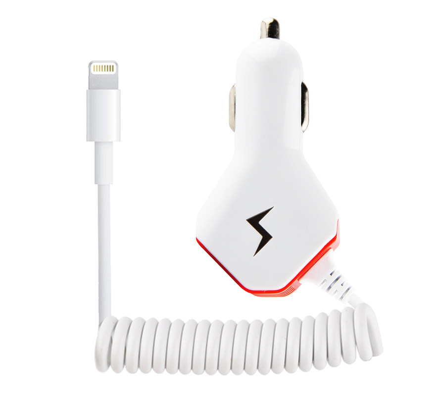 Сверхмощный двойной кабель заряжателя автомобиля USB для микро- телефона Samsung HTC LG