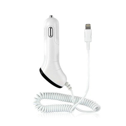 Переходника заряжателя автомобиля Usb белого Iphone ABS + ПК, переходника автомобиля Usb Smartphone портативный