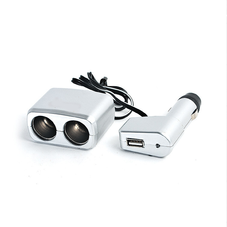 Штепсель автомобиля USB DC 12V, 2 в 1 гнезде лихтера сигареты автомобиля с светом СИД