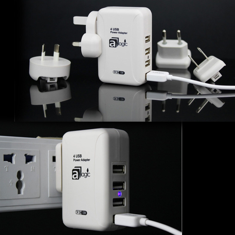 заряжатель перемещения стены 10W AC/DC к переходнике силы USB 4 портов для вспомогательного оборудования сотовых телефонов