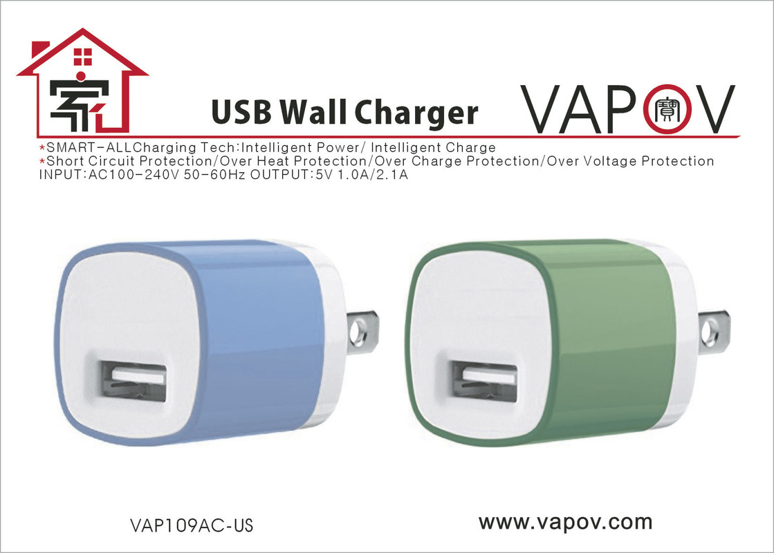 FCC 1.0A одобренное PSE определяет переходнику заряжателя перемещения usb, толковейший заряжатель usb мобильного телефона